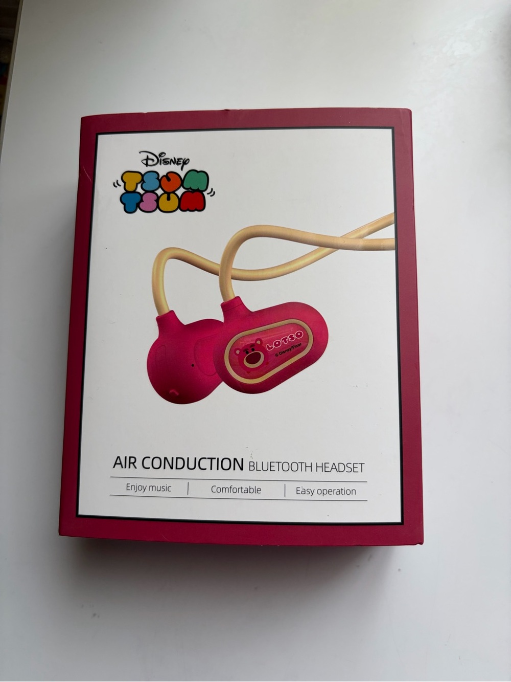 Disney Tsum Tsum Air Conduction Bluetooth Headset - Hot Pink with Beige